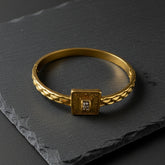 Diamond Emblem Textured Square Bracelet